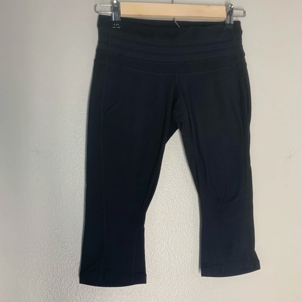 Prana Olympia Knicker Yoga Leggings Cropped Black - Picture 2 of 11